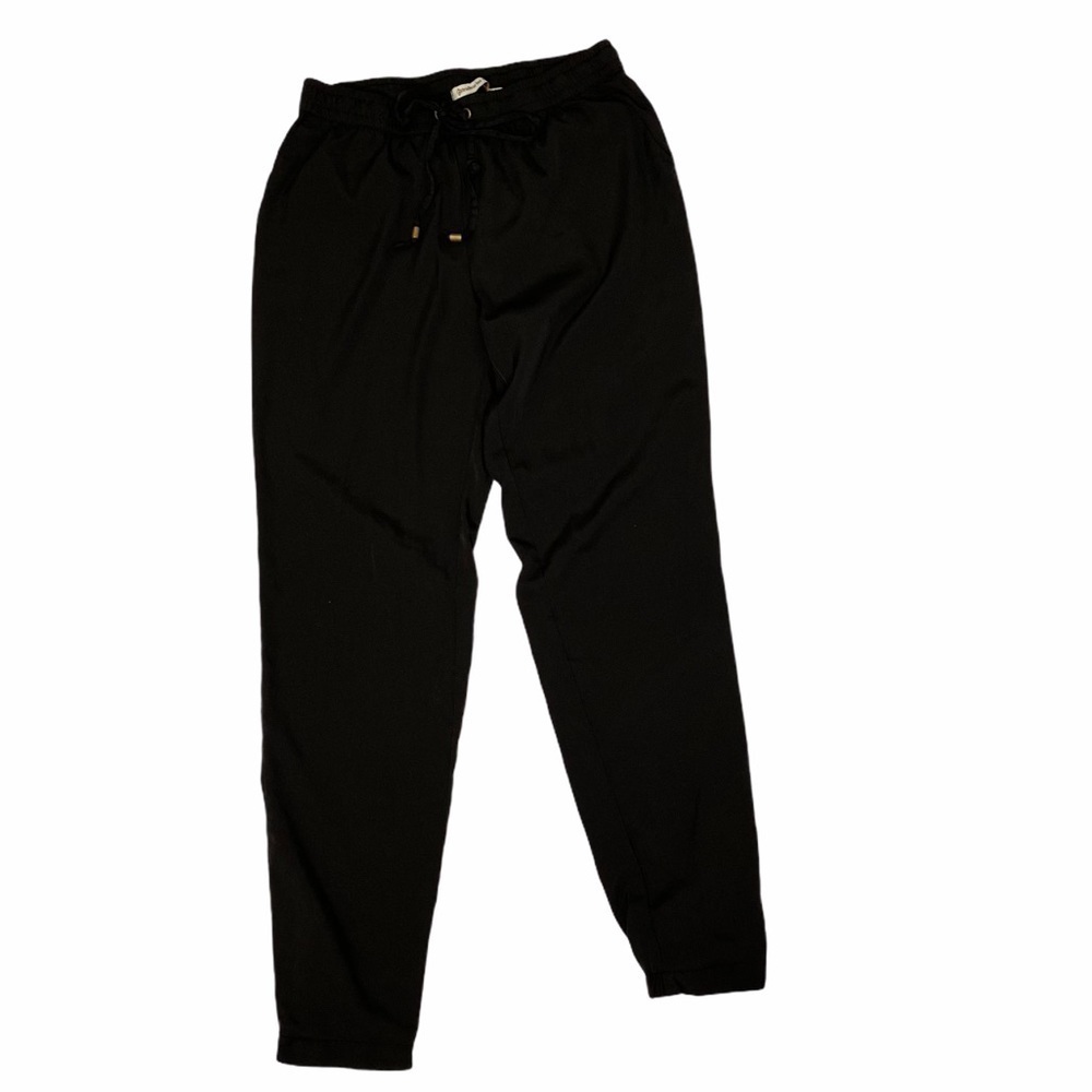 STRADIVARIUS Black Silky Joggers Small